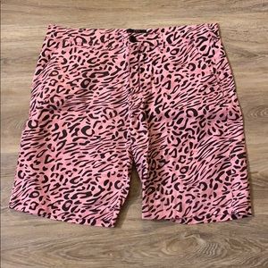 [ 10 DEEP ] South Beach Shorts Pink Leopard Sz 36